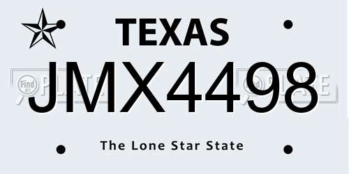 JMX4498 Texas License Plate