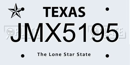 JMX5195 Texas License Plate