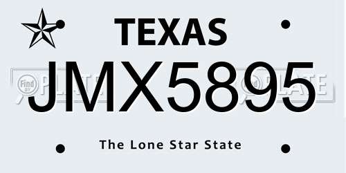 JMX5895 Texas License Plate