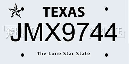 JMX9744 Texas License Plate
