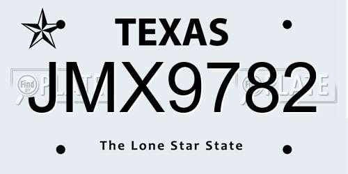 JMX9782 Texas License Plate