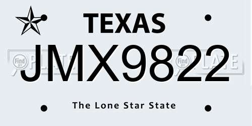 JMX9822 Texas License Plate