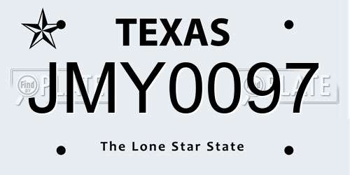 JMY0097 Texas License Plate