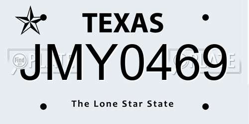 JMY0469 Texas License Plate