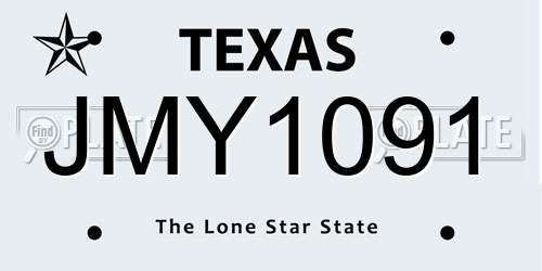 JMY1091 Texas License Plate