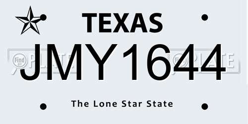 JMY1644 Texas License Plate
