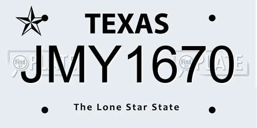 JMY1670 Texas License Plate