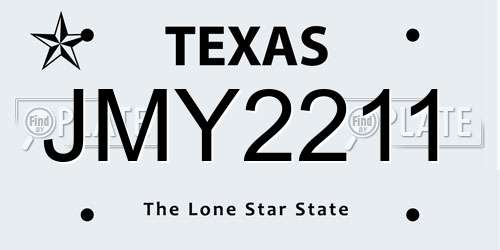 JMY2211 Texas License Plate