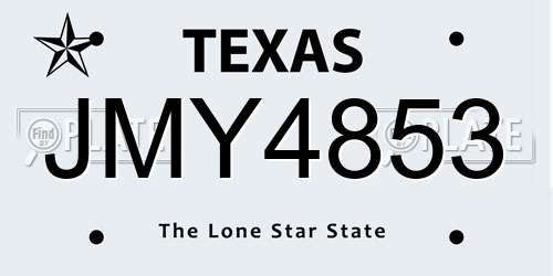 JMY4853 Texas License Plate