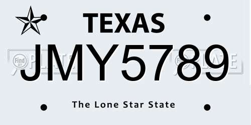 JMY5789 Texas License Plate