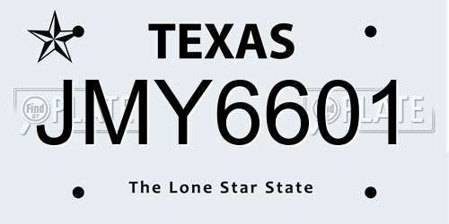 JMY6601 Texas License Plate