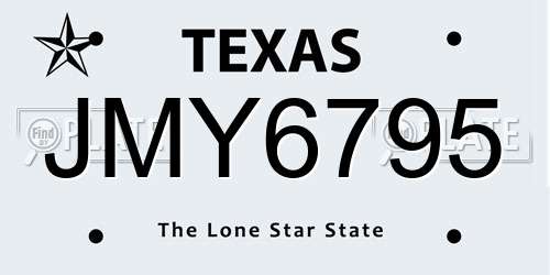 JMY6795 Texas License Plate