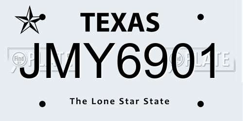 JMY6901 Texas License Plate