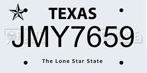 JMY7659 Texas License Plate