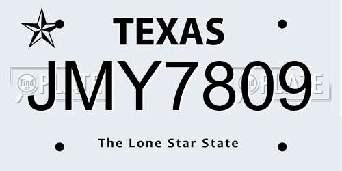 JMY7809 Texas License Plate