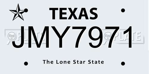 JMY7971 Texas License Plate