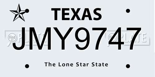 JMY9747 Texas License Plate