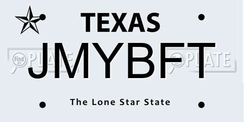 JMYBFT Texas License Plate