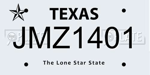 JMZ1401 Texas License Plate