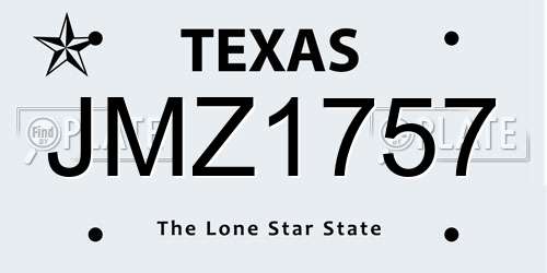 JMZ1757 Texas License Plate