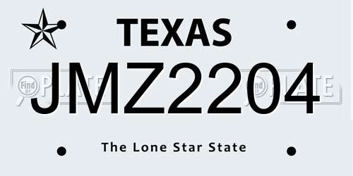 JMZ2204 Texas License Plate