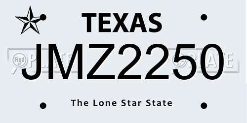 JMZ2250 Texas License Plate