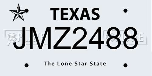 JMZ2488 Texas License Plate