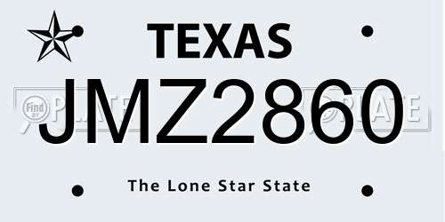 JMZ2860 Texas License Plate