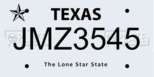 JMZ3545 Texas License Plate