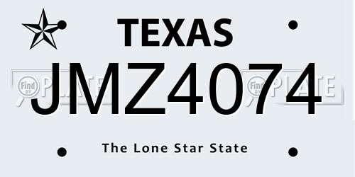 JMZ4074 Texas License Plate