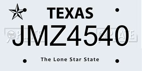 JMZ4540 Texas License Plate