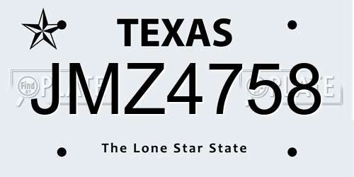 JMZ4758 Texas License Plate