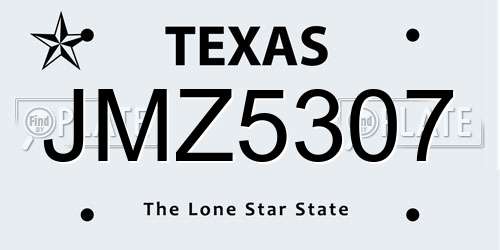JMZ5307 Texas License Plate