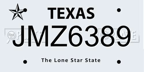 JMZ6389 Texas License Plate
