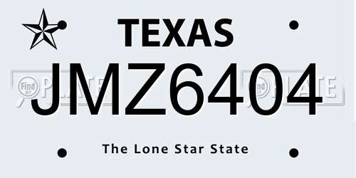 JMZ6404 Texas License Plate