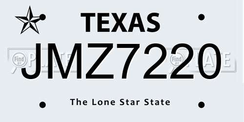 JMZ7220 Texas License Plate