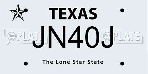 JN40J Texas License Plate