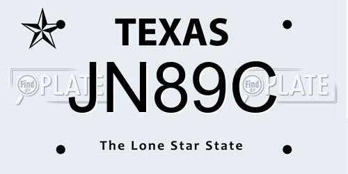 JN89C Texas License Plate