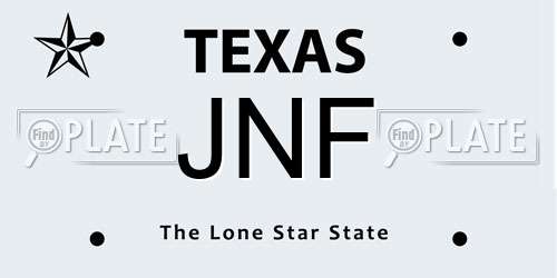 JNF Texas License Plate