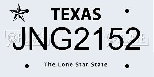 JNG2152 Texas License Plate
