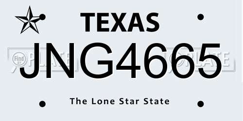 JNG4665 Texas License Plate