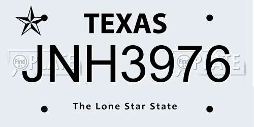 JNH3976 Texas License Plate