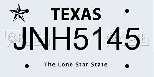 JNH5145 Texas License Plate