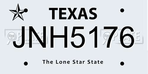 JNH5176 Texas License Plate