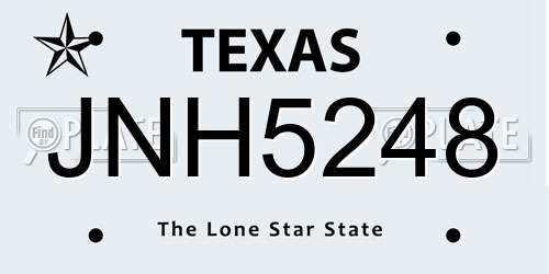 JNH5248 Texas License Plate