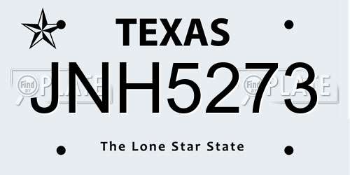 JNH5273 Texas License Plate
