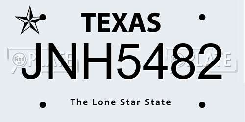 JNH5482 Texas License Plate