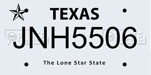 JNH5506 Texas License Plate