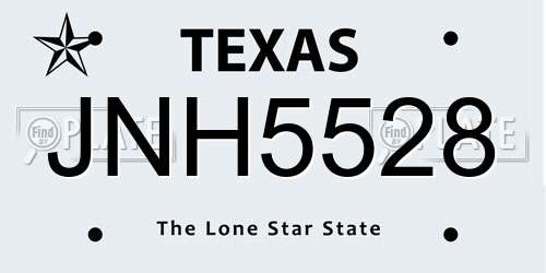 JNH5528 Texas License Plate