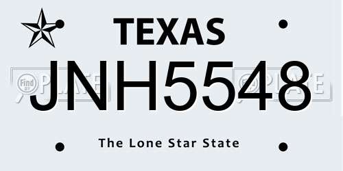 JNH5548 Texas License Plate